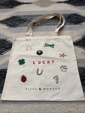 Alice & Wonder 'Lucky' Cream Tote Bag